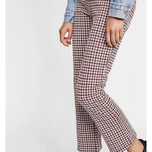 Free People Houndstooth Knit Pants Cropped Career Casual
